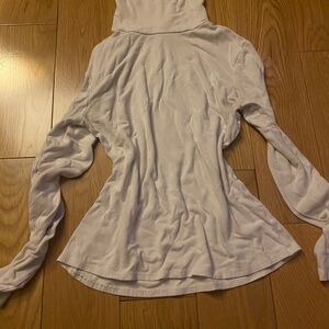 Women's White Long Sleeve Turtleneck Top
